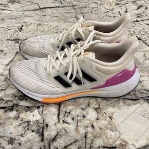 Adidas Women's Eq21 Running‎ Shoes- in size 9. White, pink and orange